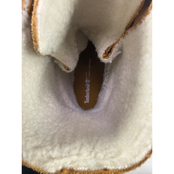 Timberland Roll Top Boots Womens 7 Wheat Nubuck Warm Lined Teddy Fleece WP - Picture 9 of 12
